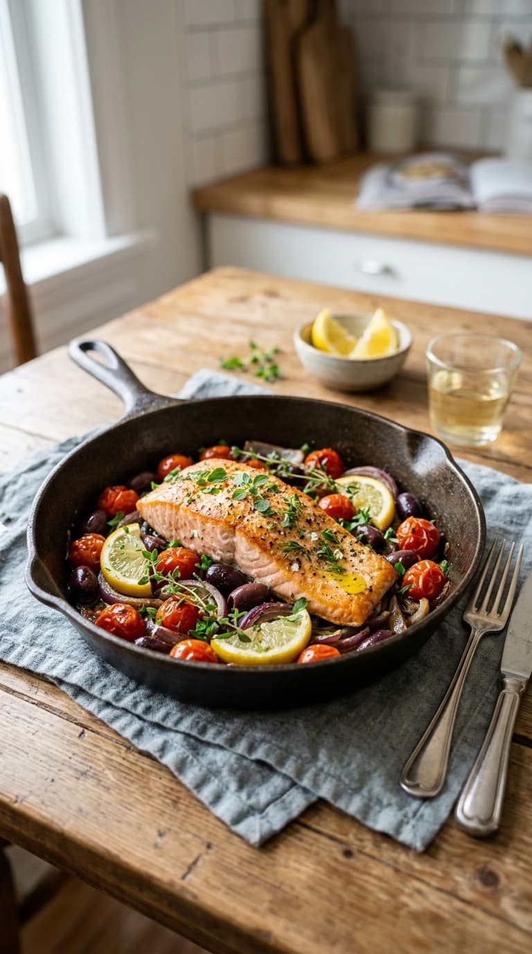 22 One-Pan Mediterranean Salmon Recipes For Omega-3 Boost 1 aig 22 one pan mediterranean salmon recipes for omega 3 boost 1779047774