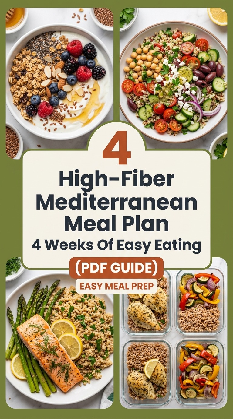 High-Fiber Mediterranean Meal Plan: 4 Weeks Of Easy Eating (PDF)