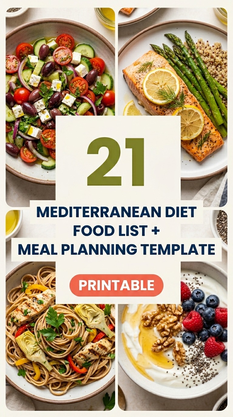 Mediterranean Diet Food List + Meal Planning Template (Printable)