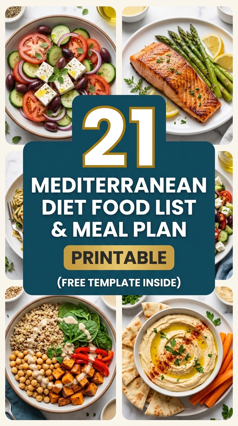 Mediterranean Diet Food List + Meal Planning Template (Printable)
